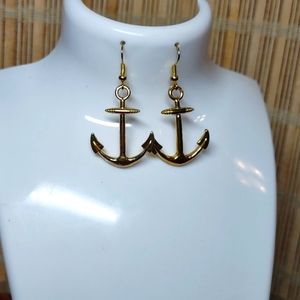 Gold Anchor Earrings